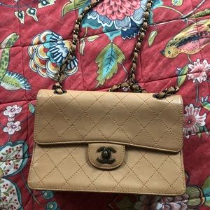 Chanel Vintage quilted bag - camel color original